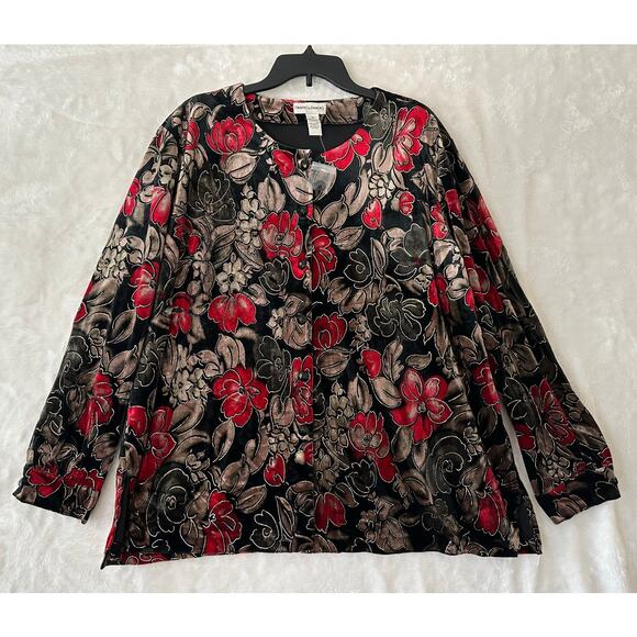 New Drapers & Damons Velour Button Jacket Top 3X Office Party - Picture 1 of 8